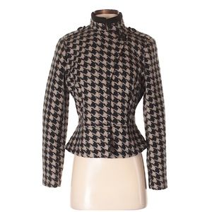 Banana Republic houndstooth military crop jacket